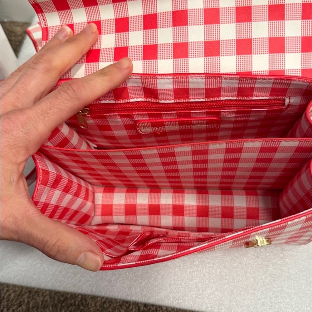 Betsey Johnson strawberry checkered mini crossbody shoulder bag purse NWT - Picture 7 of 9
